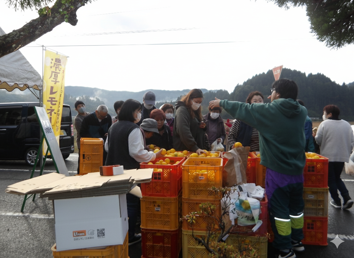 レモン掴み取りブース