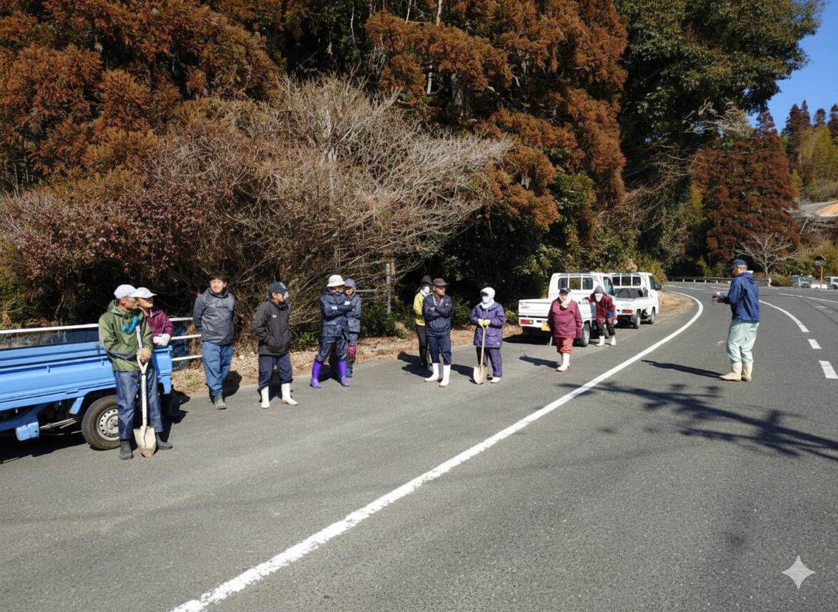 作業着手前の打ち合わせの様子