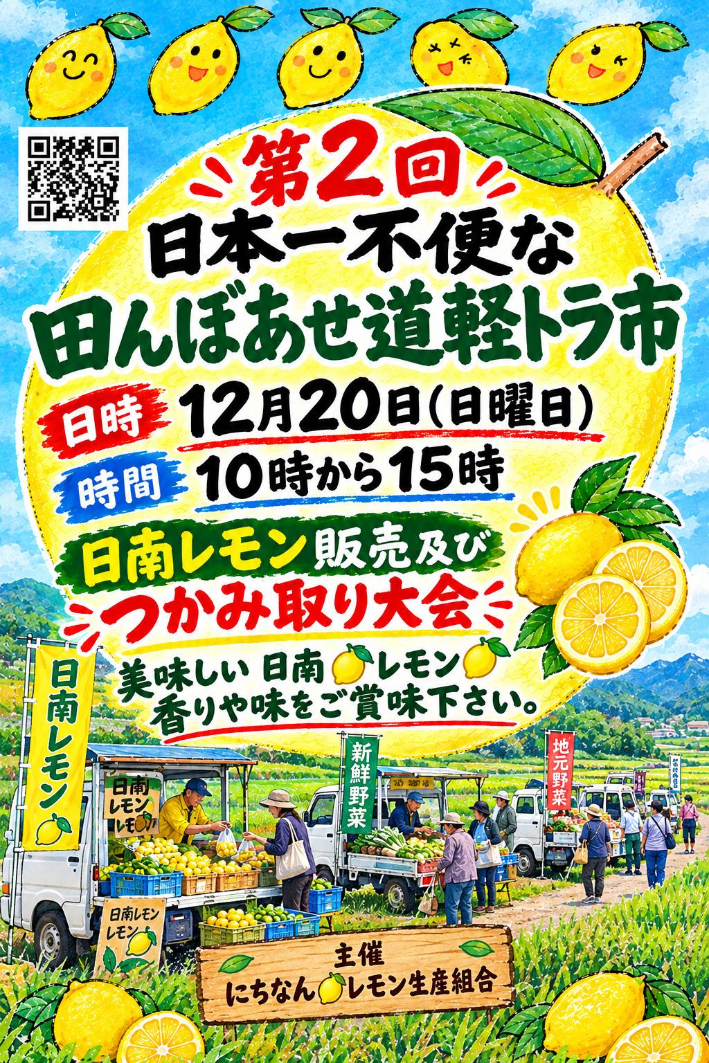 第2回軽トラ市PRポスター 日南レモンつかみ取り大会