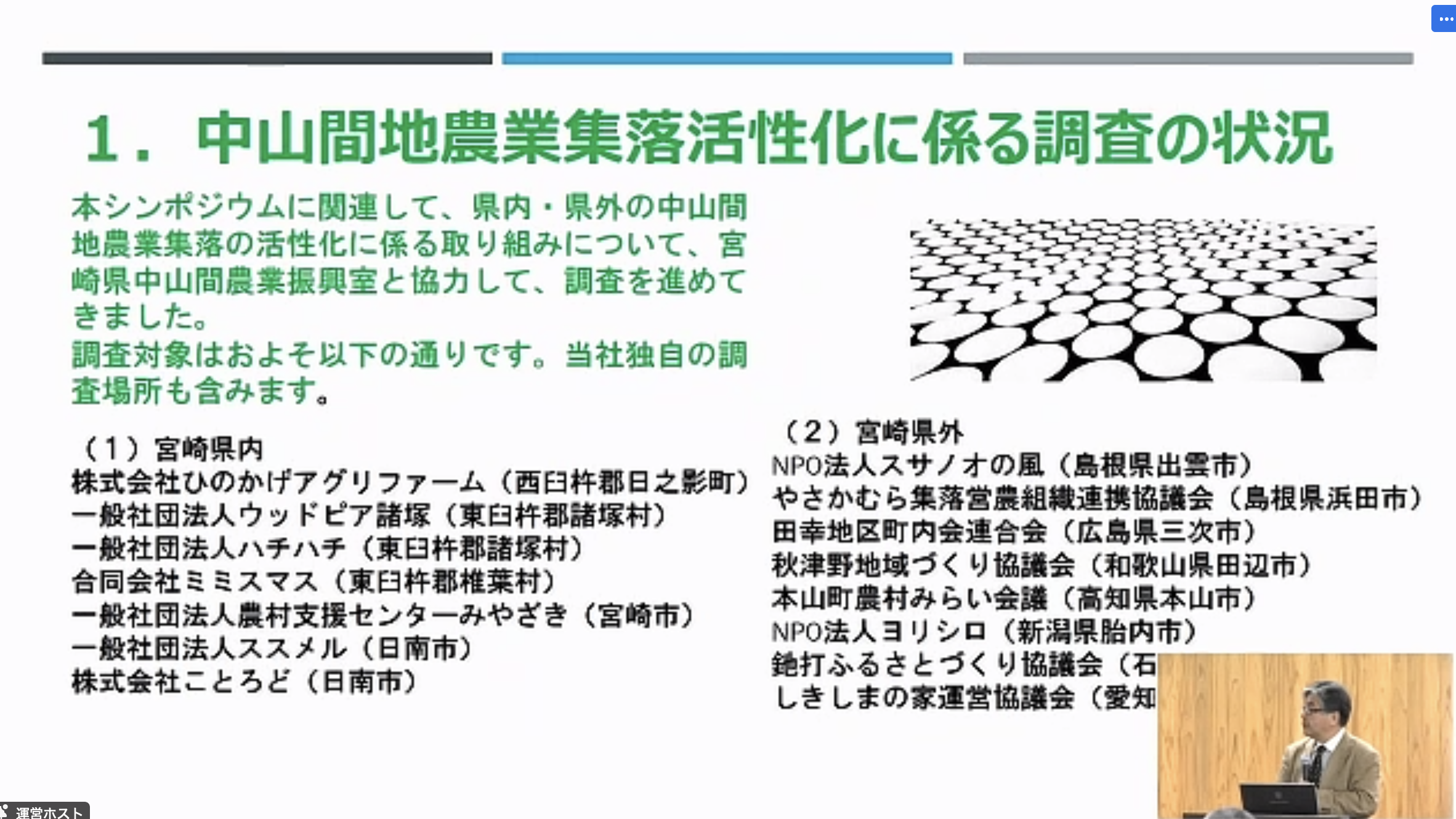 中山間地農業集落活性化に係る調査の状況スライド