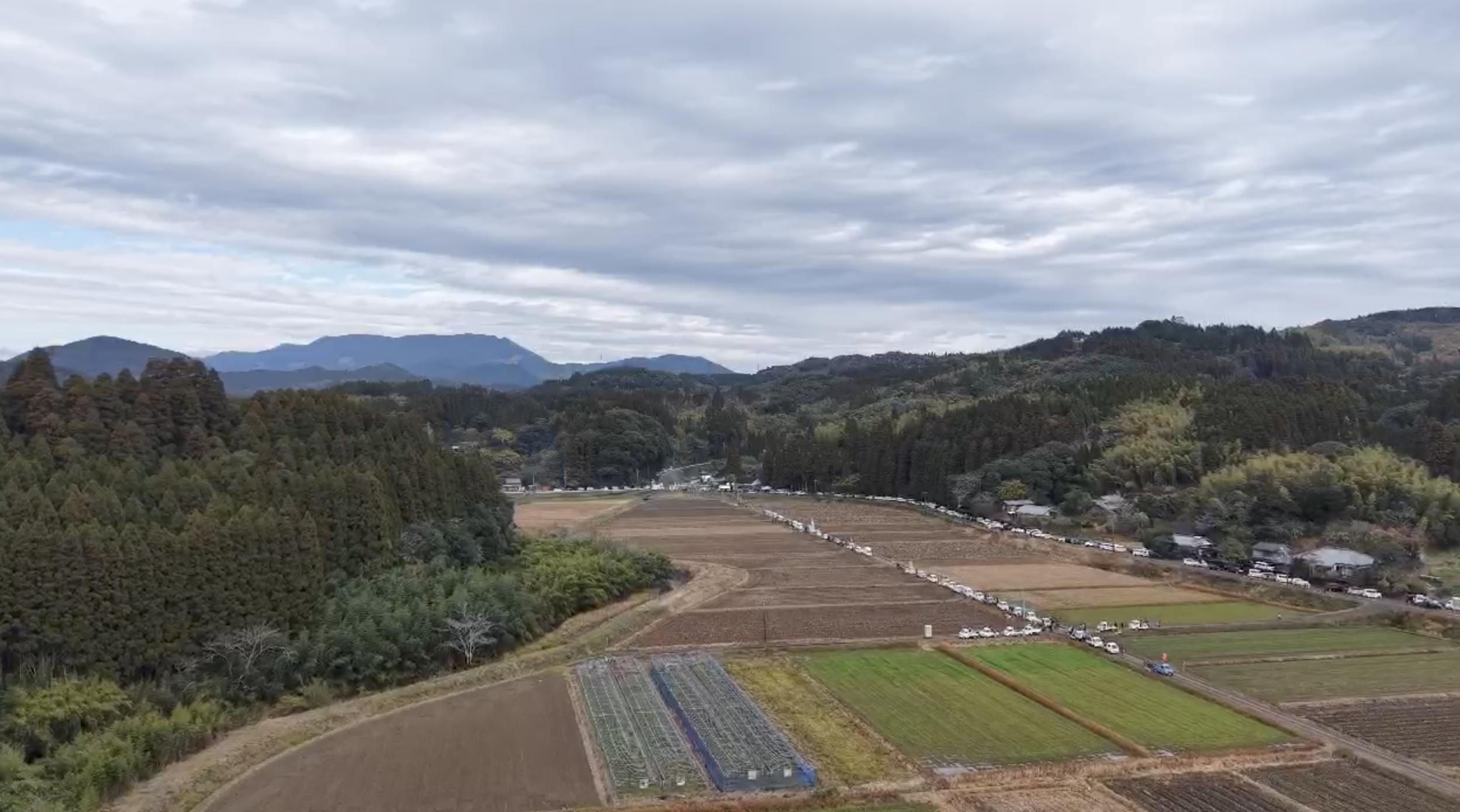 Shimotsukata village landscape from above